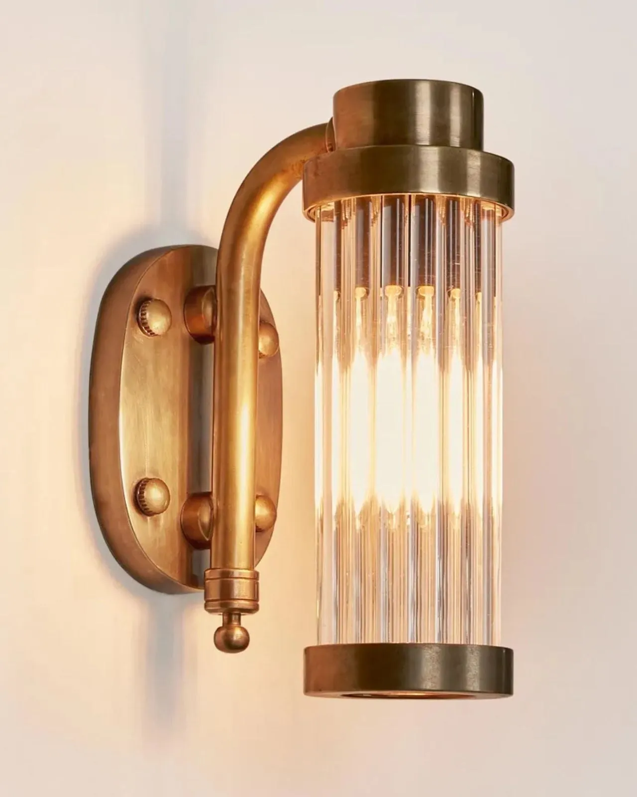 Ribbed Brass Wall Light