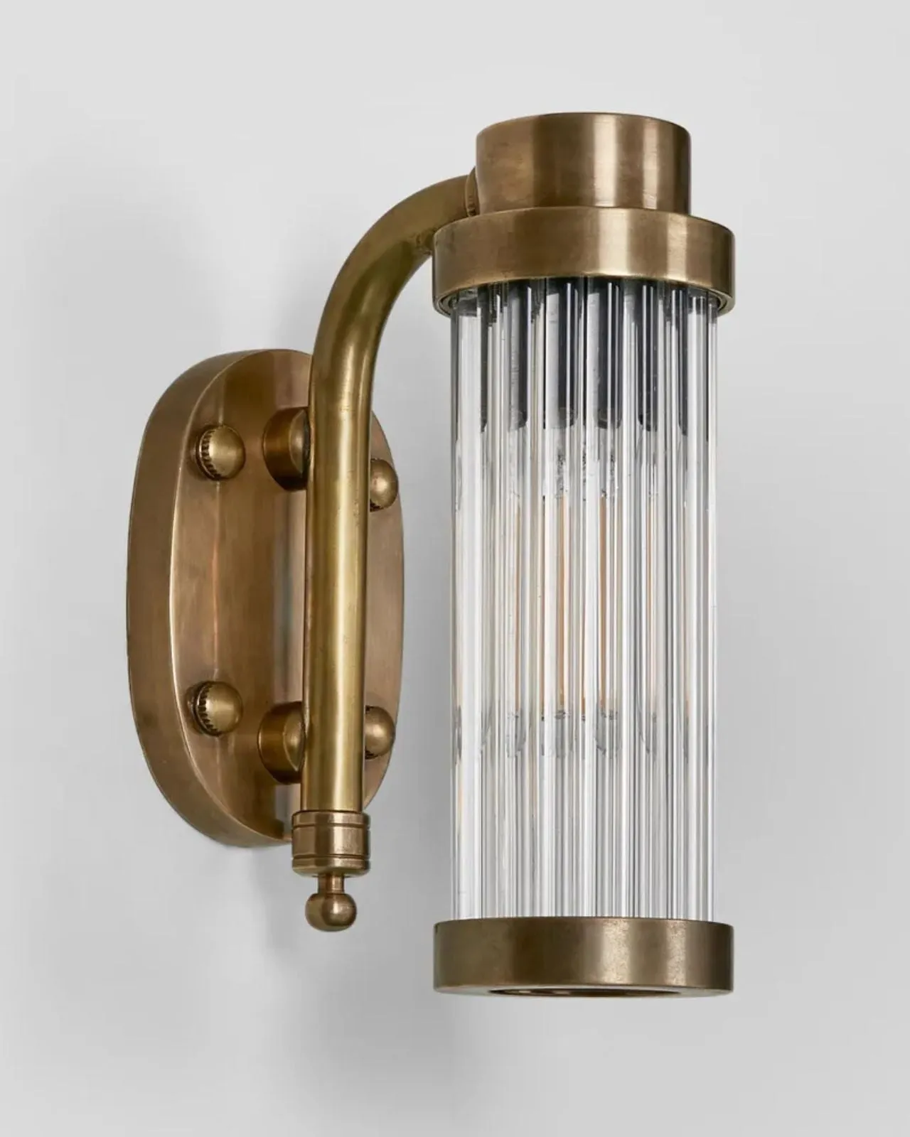 Ribbed Brass Wall Light