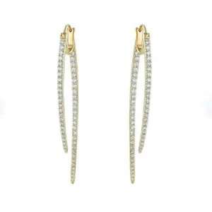 S Collection SE1048 1.5 CT. T.W. Double Drop Diamond Earrings in 14K Yellow Gold