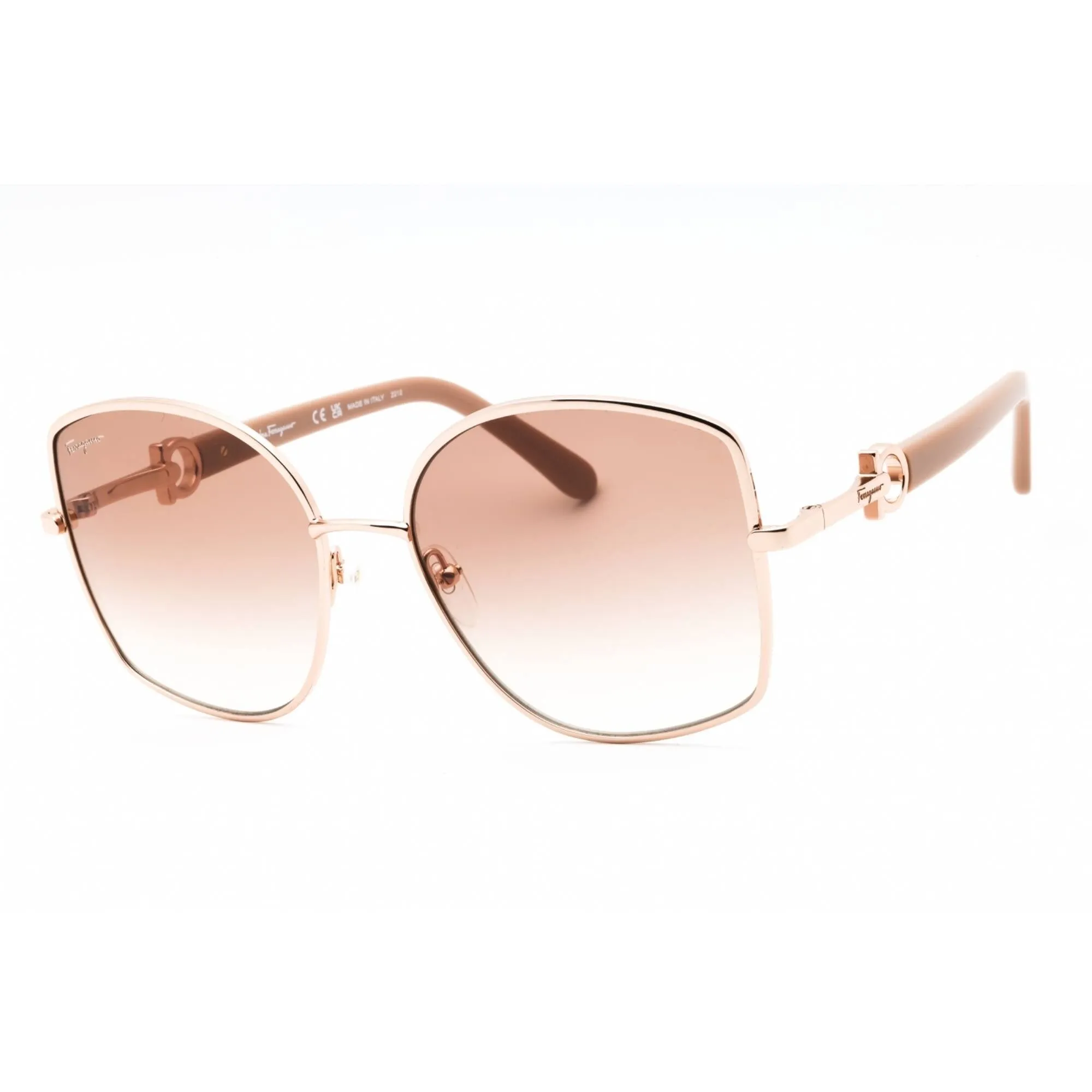 Salvatore Ferragamo Women's Sunglasses - Rose Gold Metal Butterfly Frame | SF304S 772