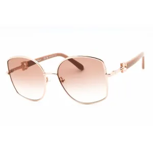 Salvatore Ferragamo Women's Sunglasses - Rose Gold Metal Butterfly Frame | SF304S 772