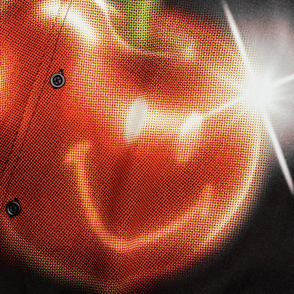 Smiley Cherries S/S Button Up - Black