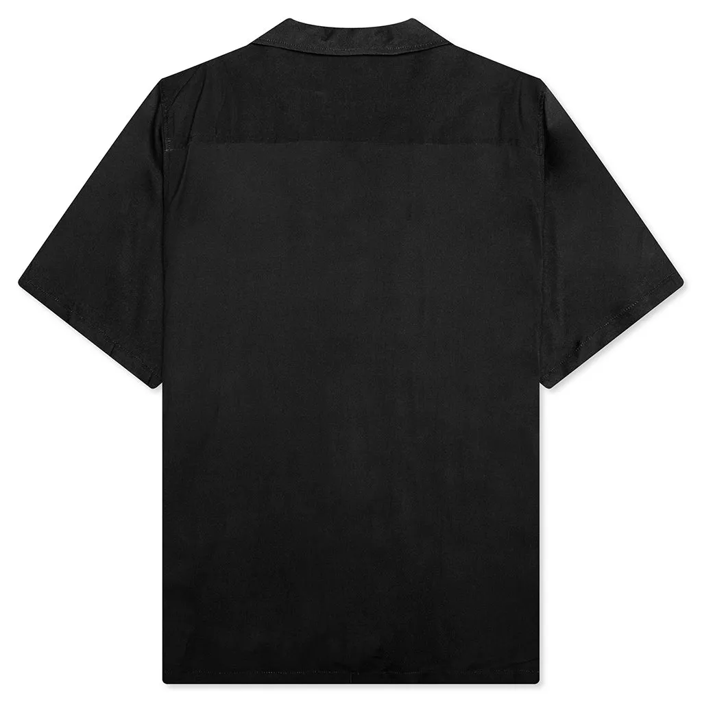 Smiley Cherries S/S Button Up - Black
