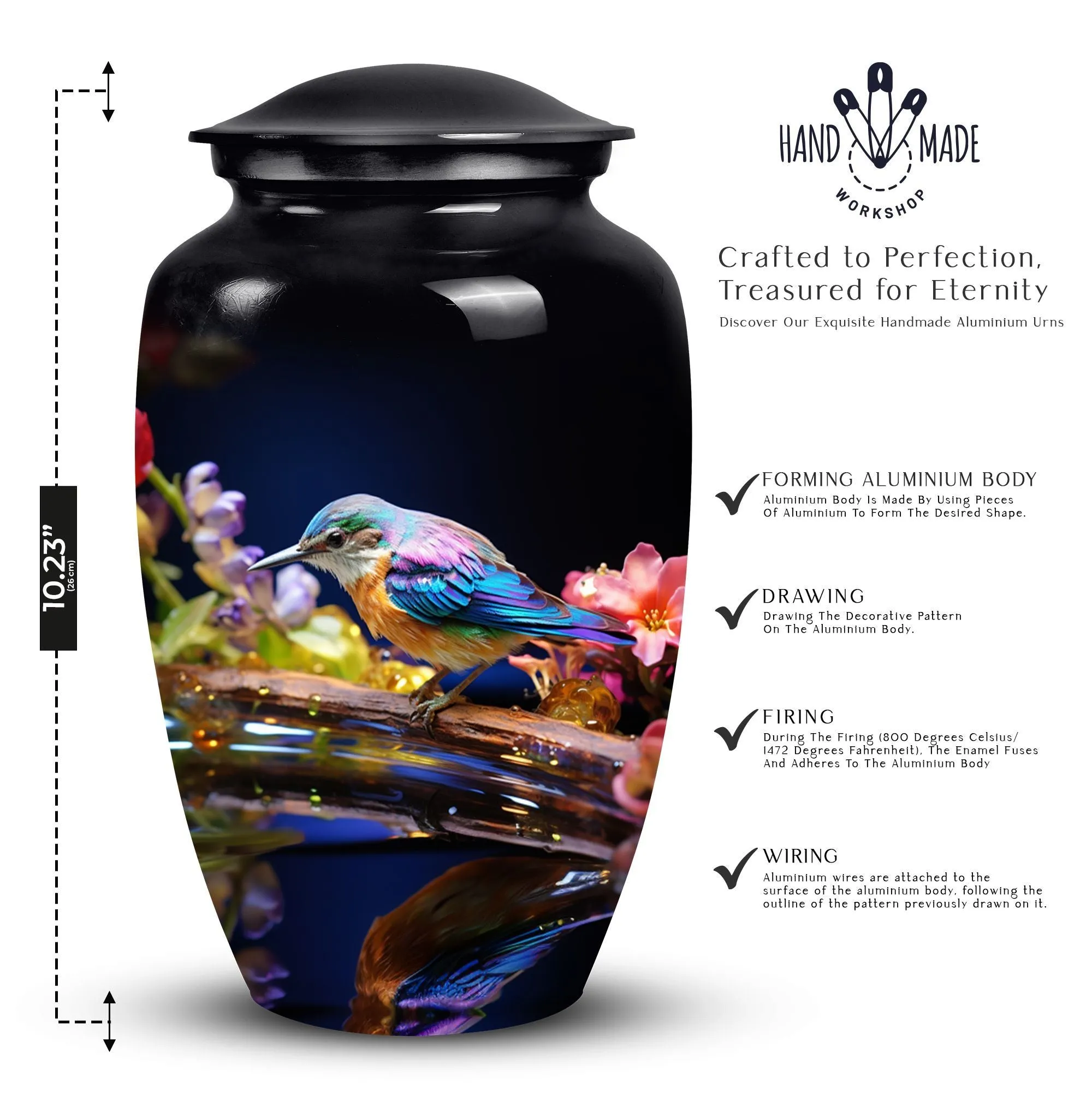 Sparrow Urn: Solemn Cremation Vessel for Storing Human Remains