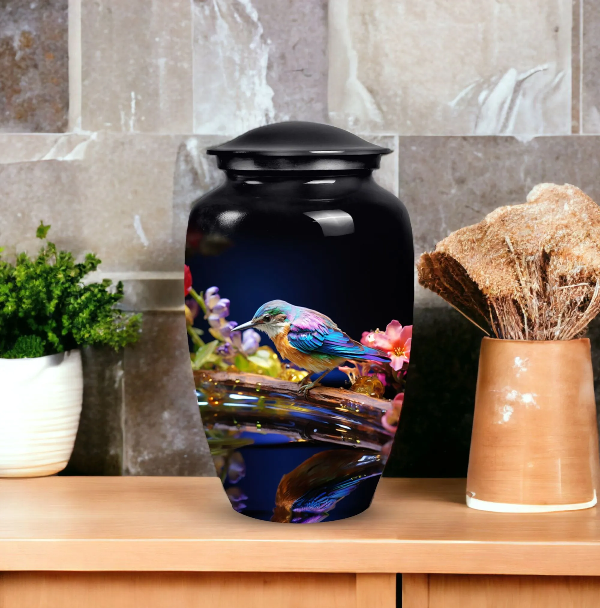 Sparrow Urn: Solemn Cremation Vessel for Storing Human Remains