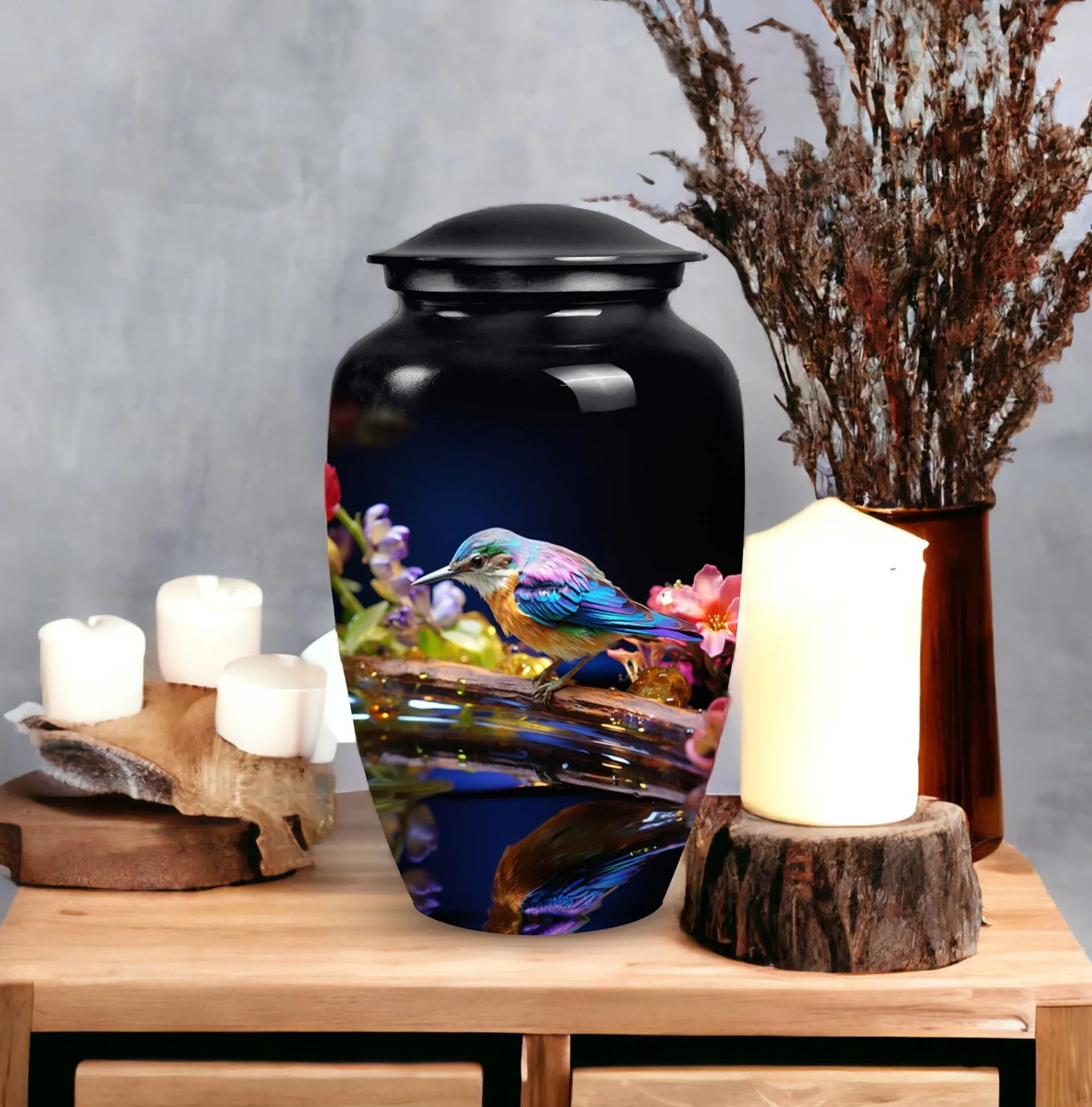 Sparrow Urn: Solemn Cremation Vessel for Storing Human Remains