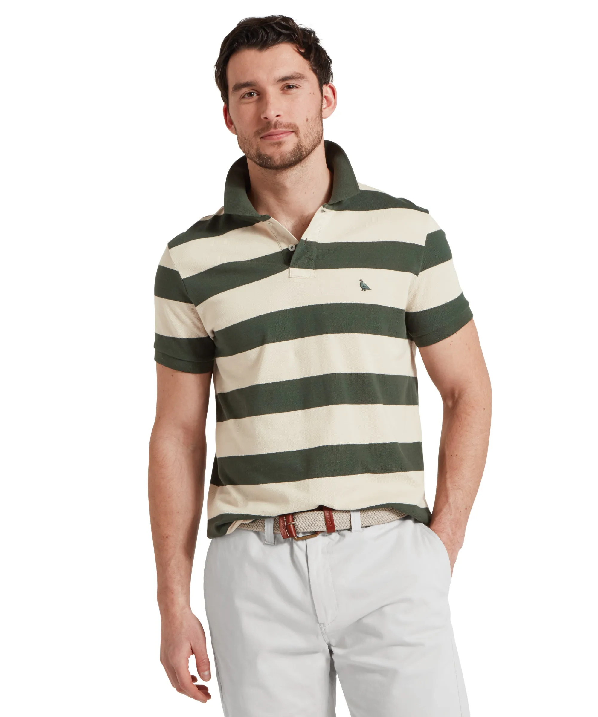St Ives Heritage Polo Shirt - Green Stripe