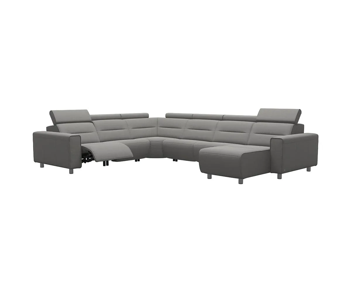 Stressless® Emily Leather Power Reclining Sectional - Large