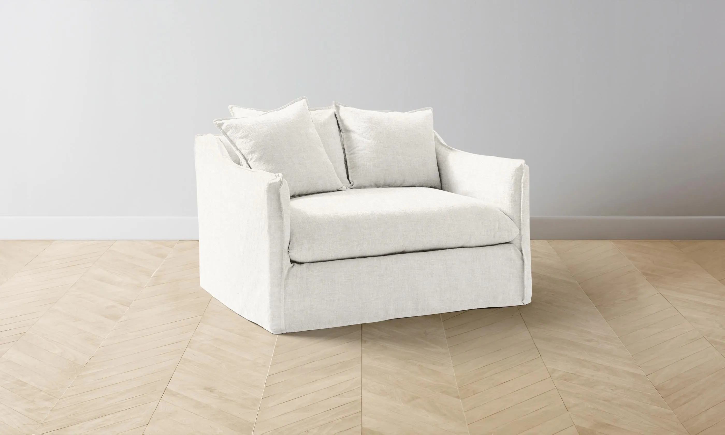 The Dune Chair-and-a-Half - Heritage Belgian Linen Egret