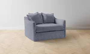 The Dune Chair-and-a-Half - Heritage Belgian Linen Lake