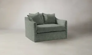 The Dune Chair-and-a-Half - Heritage Belgian Linen Thyme