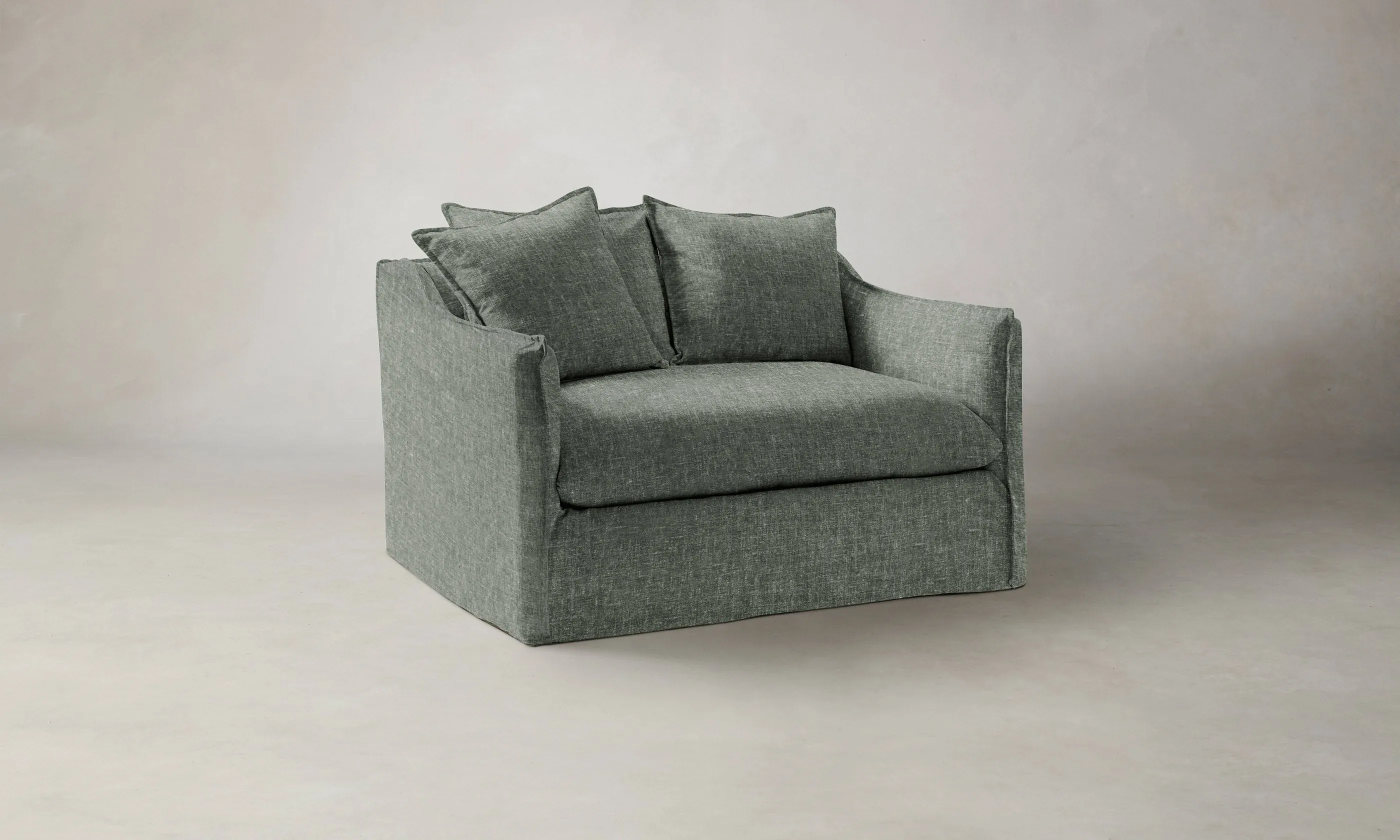 The Dune Chair-and-a-Half - Heritage Belgian Linen Thyme