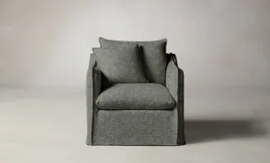 The Dune Swivel Chair - Heritage Belgian Linen Thyme