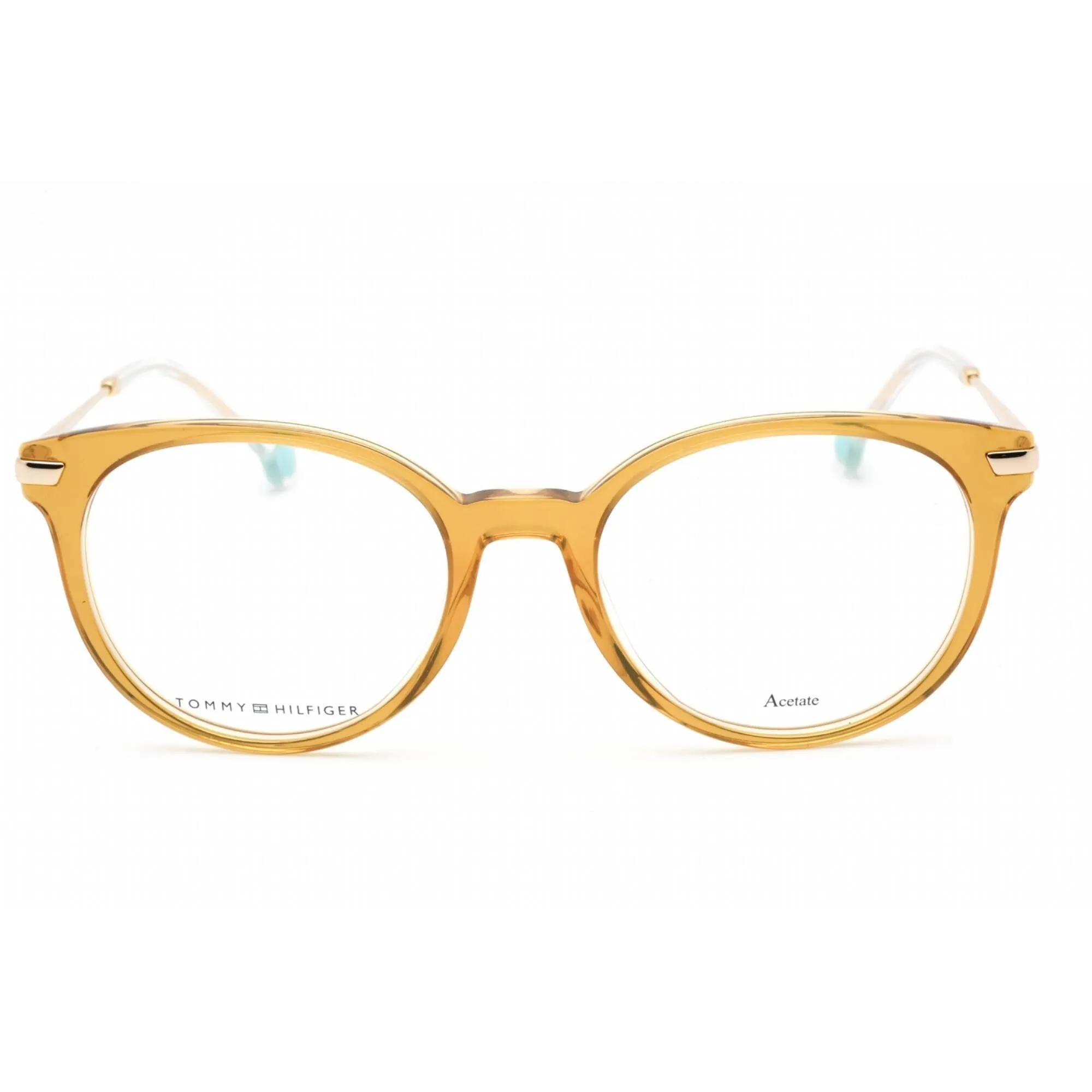 Tommy Hilfiger Women's Eyeglasses - Full Rim Ochre Plastic Round | TH 1821 0FMP 00