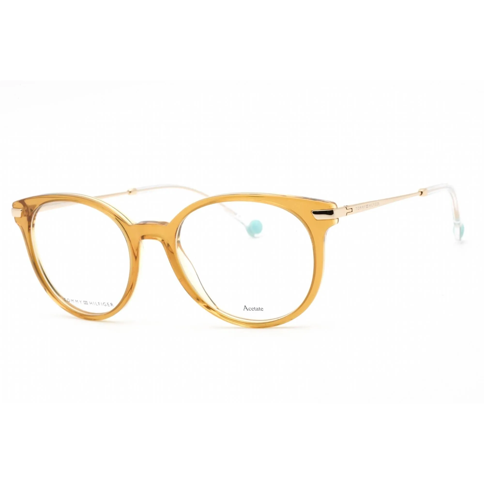 Tommy Hilfiger Women's Eyeglasses - Full Rim Ochre Plastic Round | TH 1821 0FMP 00
