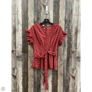 Top Short Sleeve By Max Studio In Red, Size: S