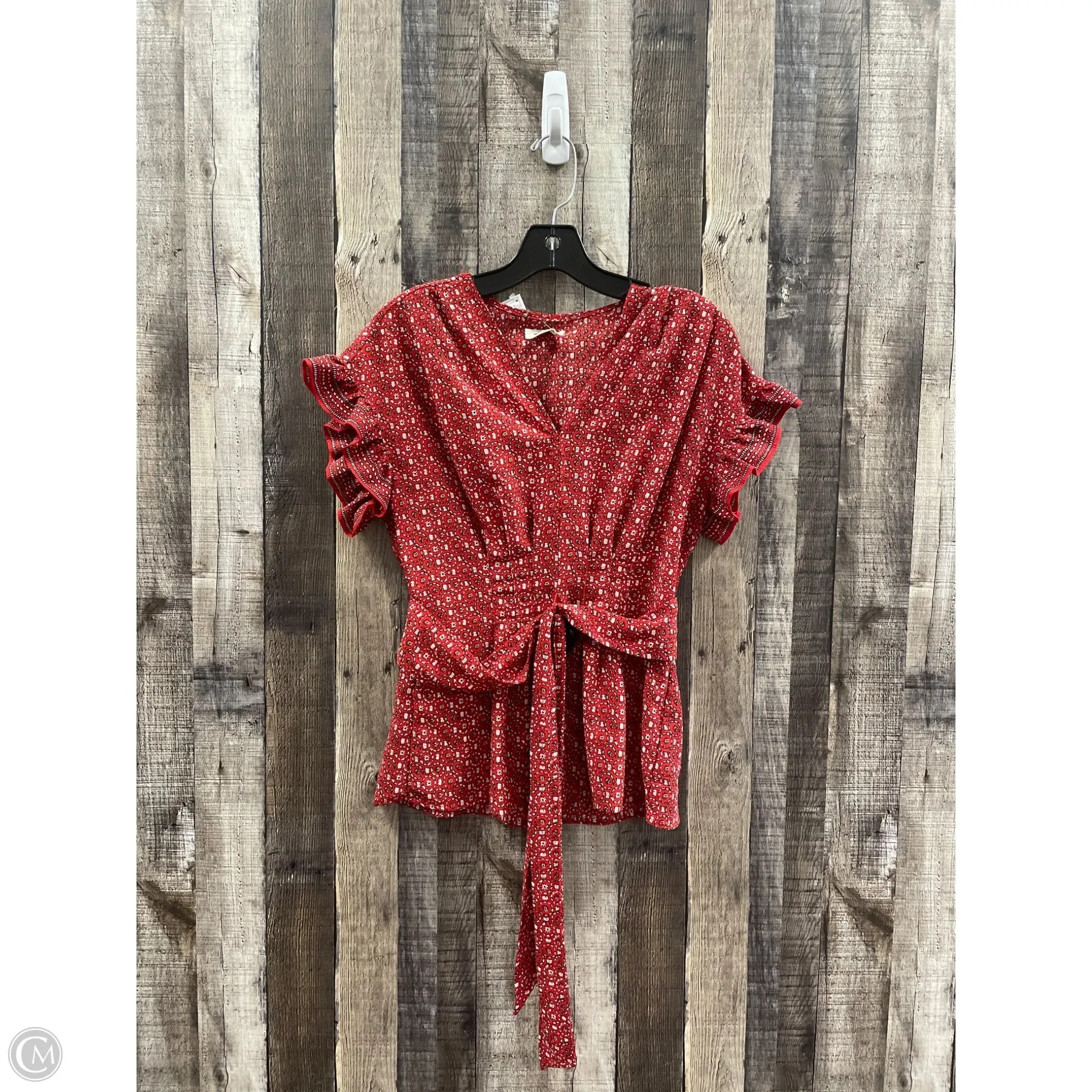 Top Short Sleeve By Max Studio In Red, Size: S