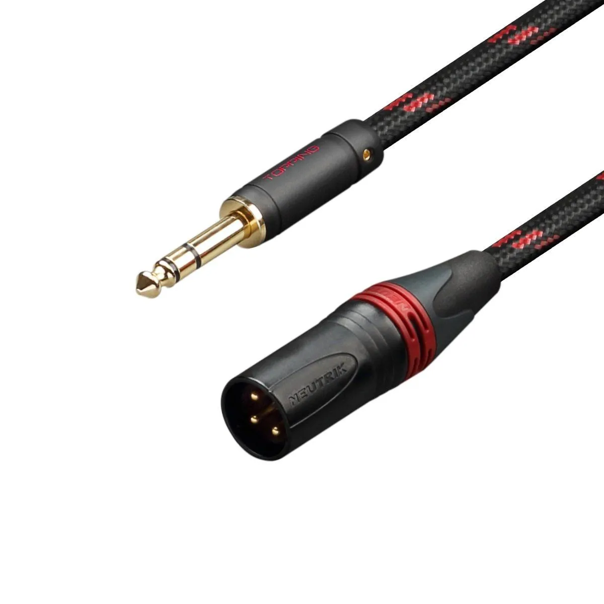 TOPPING TCT2 3-Pin Male XLR to 6.35mm TRS Balanced Copper Cable OCC (Pair)