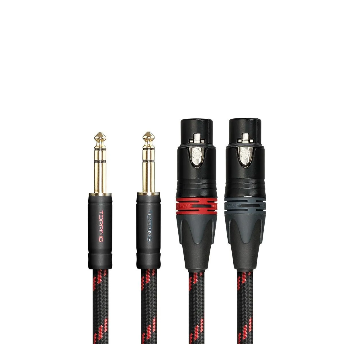 TOPPING TCT3 6.35mm TRS to 3-Pin Female XLR Balanced Copper Cable OCC (Pair)