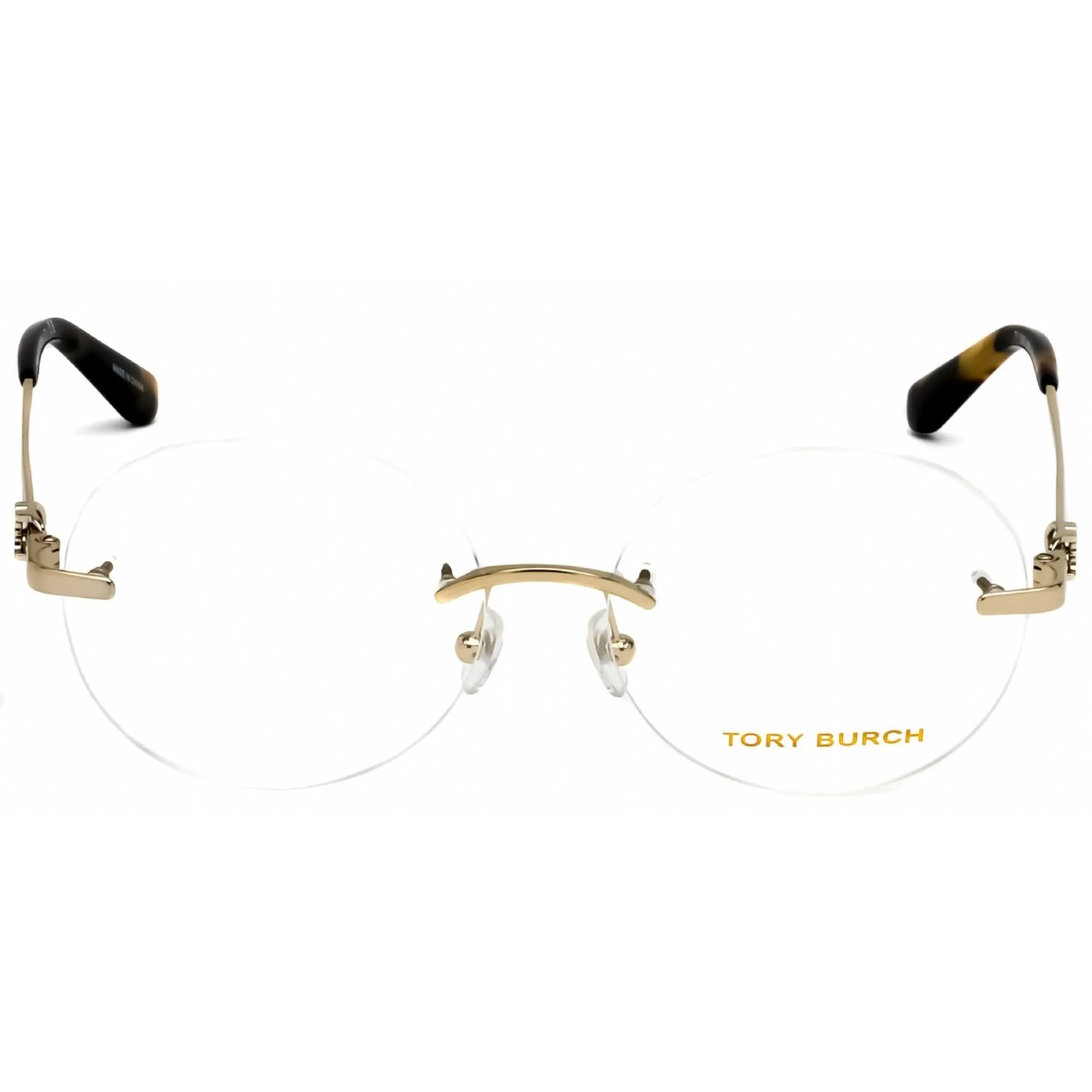 Tory Burch Women's Eyeglasses - Round Shape Shiny Light Gold Metal Frame | TY1059 3266