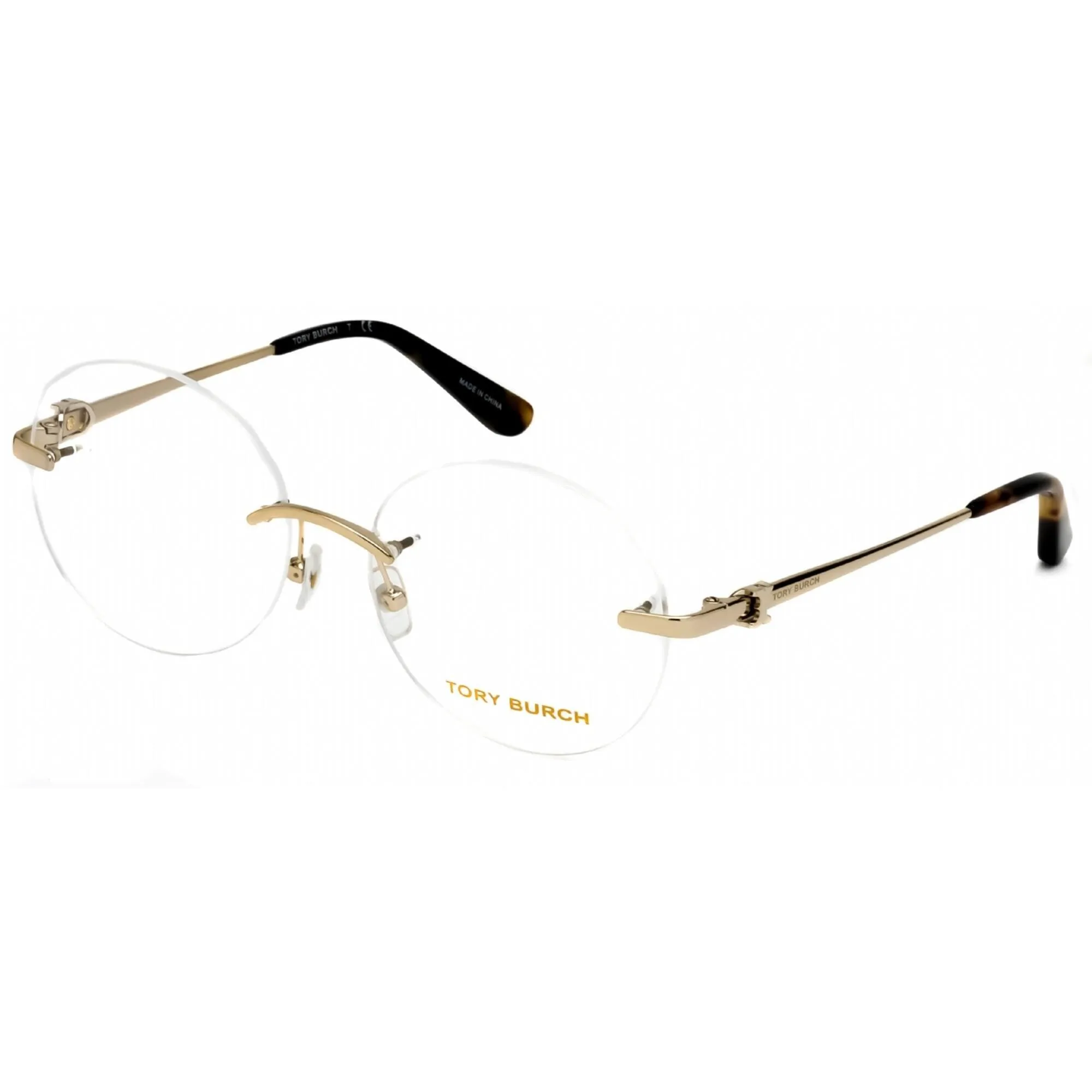 Tory Burch Women's Eyeglasses - Round Shape Shiny Light Gold Metal Frame | TY1059 3266