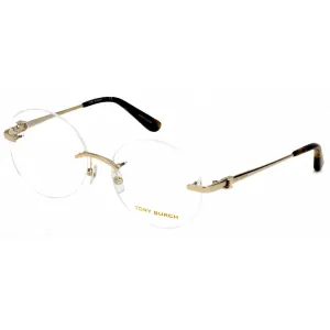Tory Burch Women's Eyeglasses - Round Shape Shiny Light Gold Metal Frame | TY1059 3266