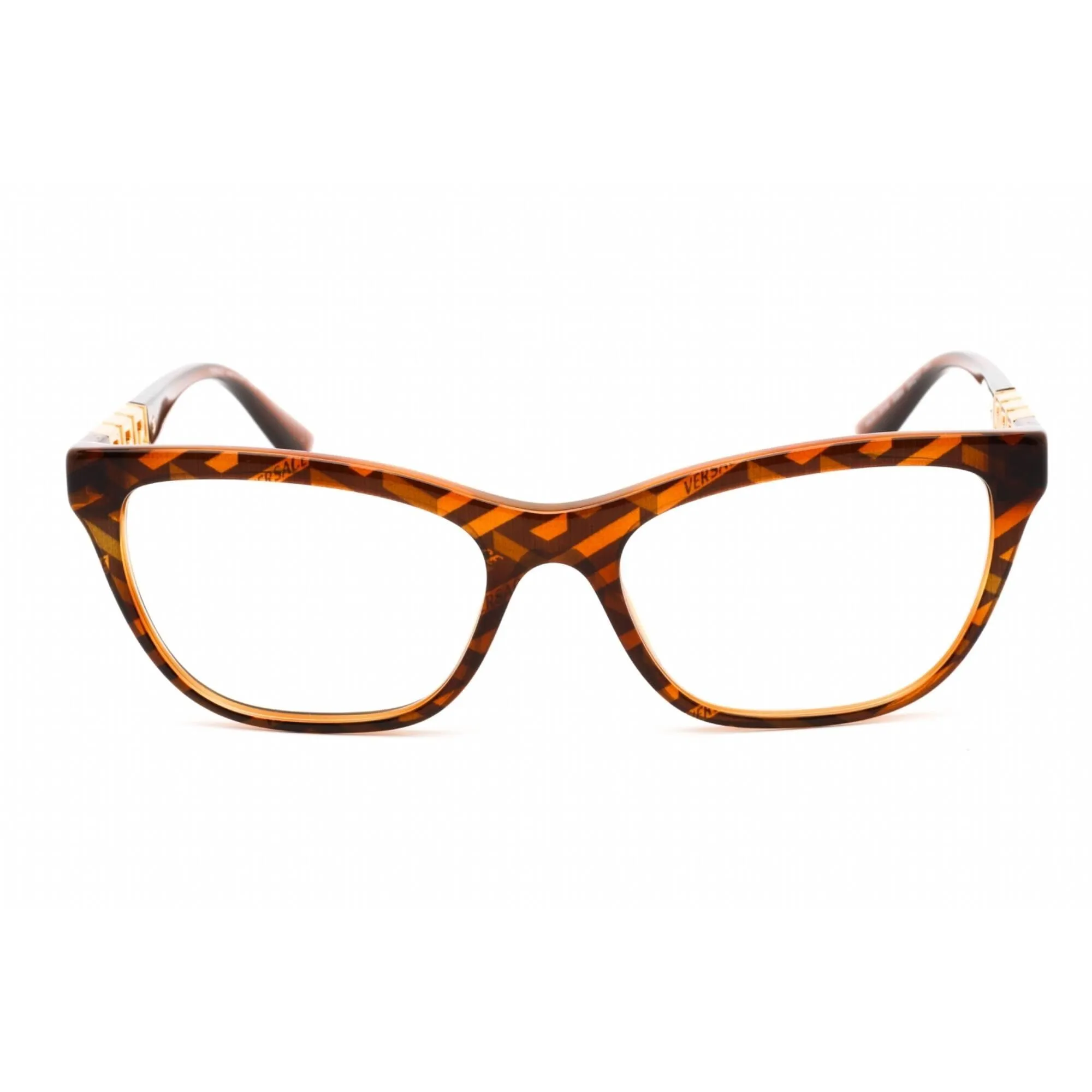 Versace Women's Eyeglasses - Havana Print Monogram Plastic Cat Eye | 0VE3318 5354