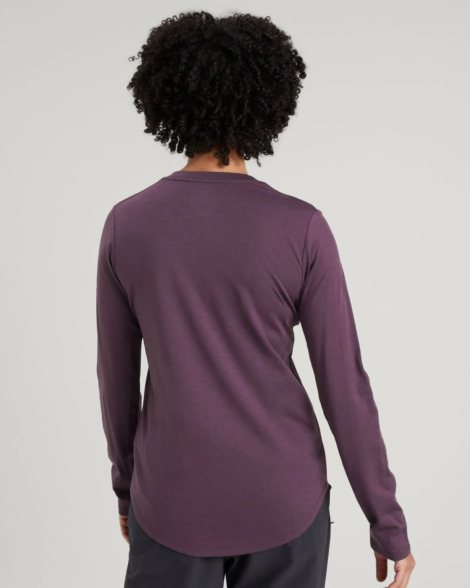Women's 100% Merino Long Sleeve V-Top - Jam