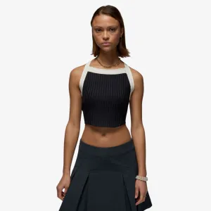 womens jordan poolside top (black/white)